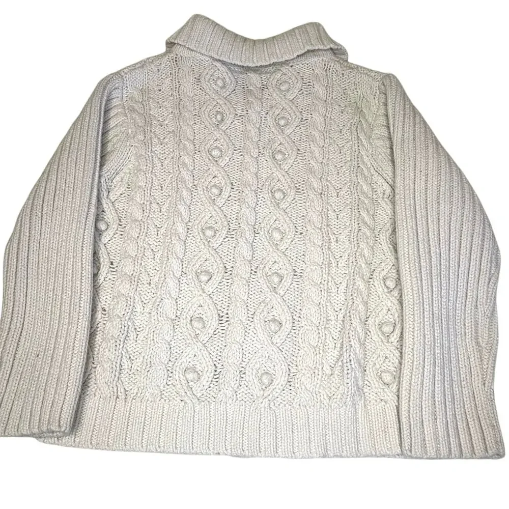 Vintage Baby Gap Zip Up Cardigan Sweater Girls 4T | Ivory Cable Knit